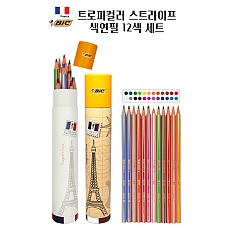 [BIC] 빅 트로피컬러 스트라이프 색연필 12색 세트
